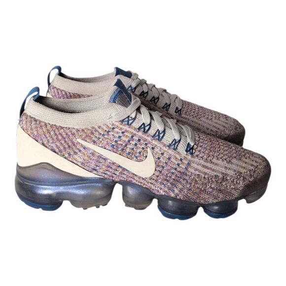 NIKE Air VaporMax Flyknit 3 "Desert Sand Vivid Purple" Running Shoes Size 7 - Picture 3 of 9